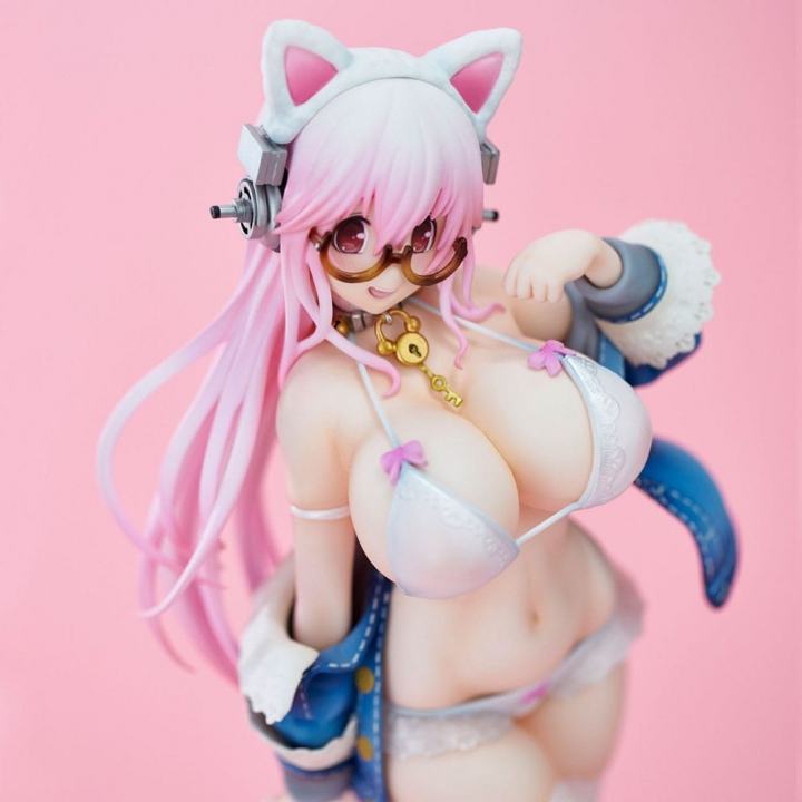 Super Sonico PVC Statue Super Sonico White Cat Ver. 27 cm