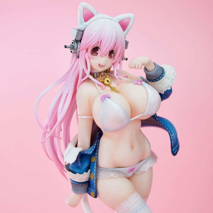 Super Sonico PVC Statue Super Sonico White Cat Ver. 27 cm