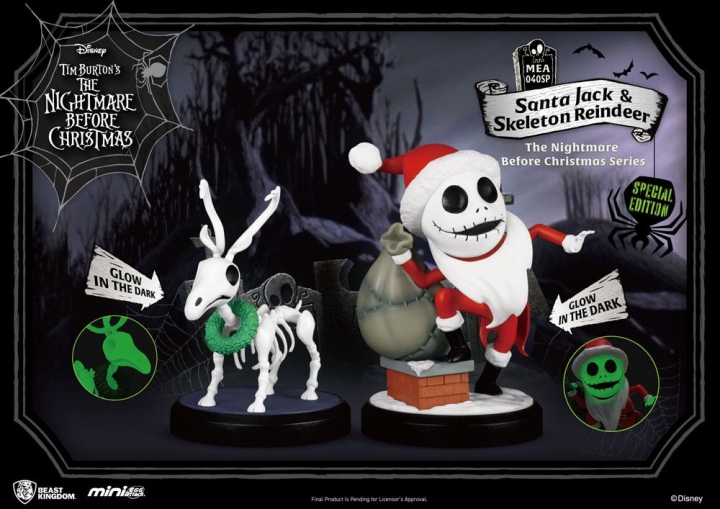 Nightmare Before Christmas Mini Egg Attack Figure 2-Pack Santa Jack & Skeleton Reindeer 8 cm