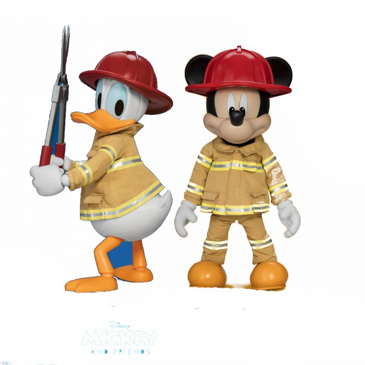 Mickey & Friends Dynamic 8ction Heroes Action Figure 1/9 Donald Duck / Mickey Mouse Fireman 24 cm