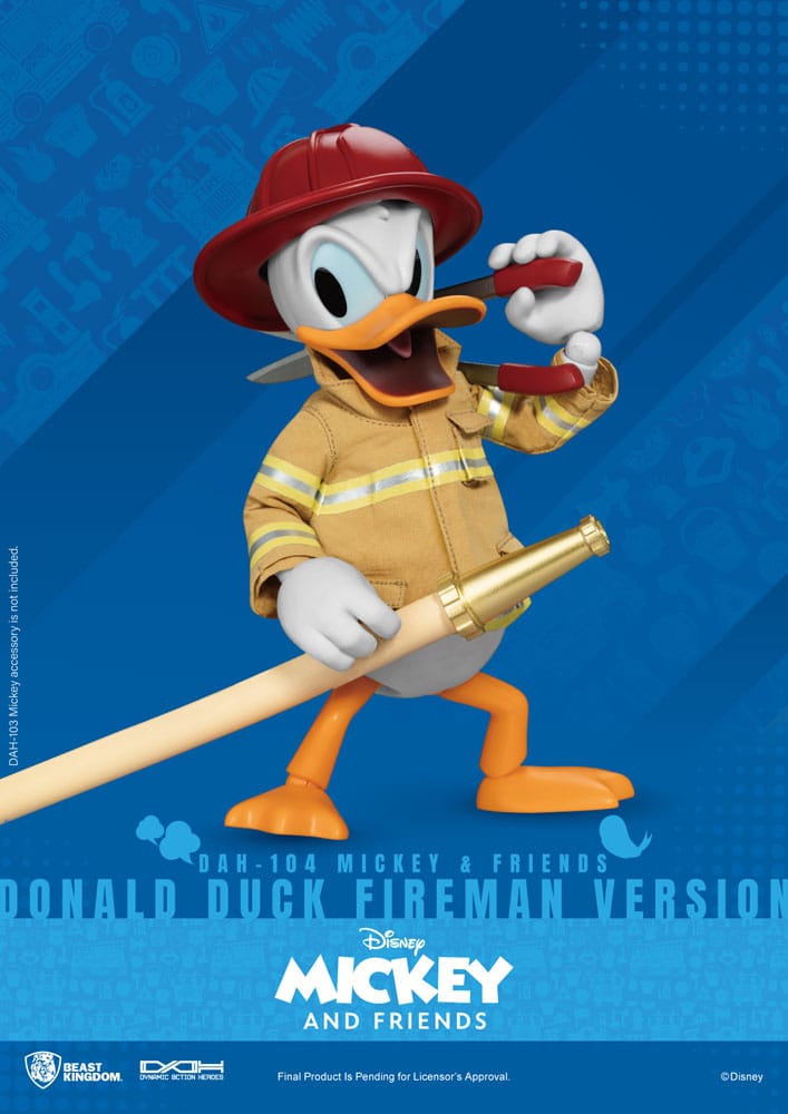 Mickey & Friends Dynamic 8ction Heroes Action Figure 1/9 Donald Duck / Mickey Mouse Fireman 24 cm