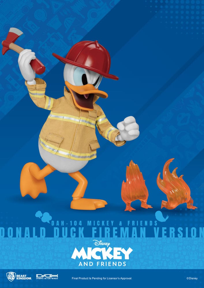 Mickey & Friends Dynamic 8ction Heroes Action Figure 1/9 Donald Duck / Mickey Mouse Fireman 24 cm