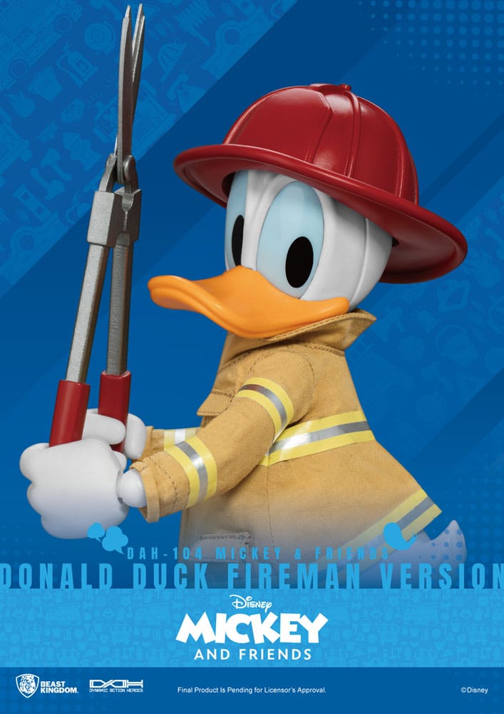 Mickey & Friends Dynamic 8ction Heroes Action Figure 1/9 Donald Duck / Mickey Mouse Fireman 24 cm