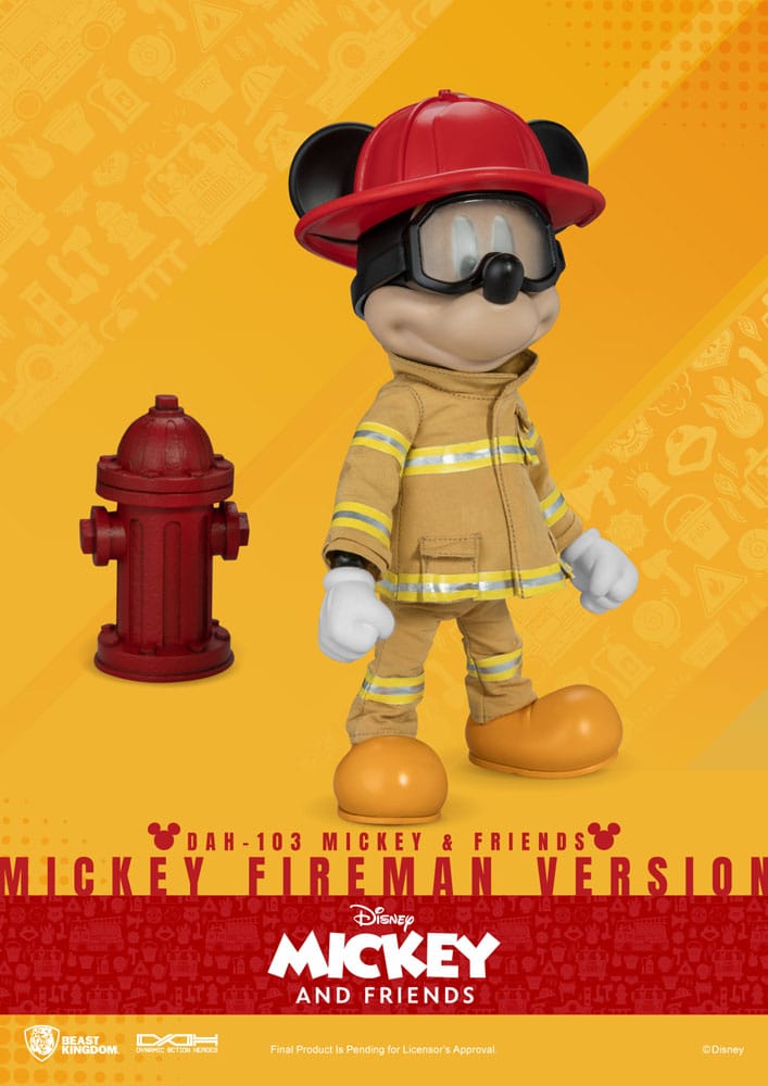 Mickey & Friends Dynamic 8ction Heroes Action Figure 1/9 Donald Duck / Mickey Mouse Fireman 24 cm