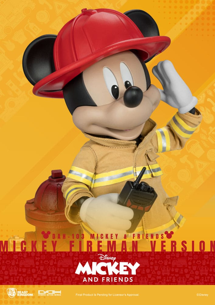 Mickey & Friends Dynamic 8ction Heroes Action Figure 1/9 Donald Duck / Mickey Mouse Fireman 24 cm