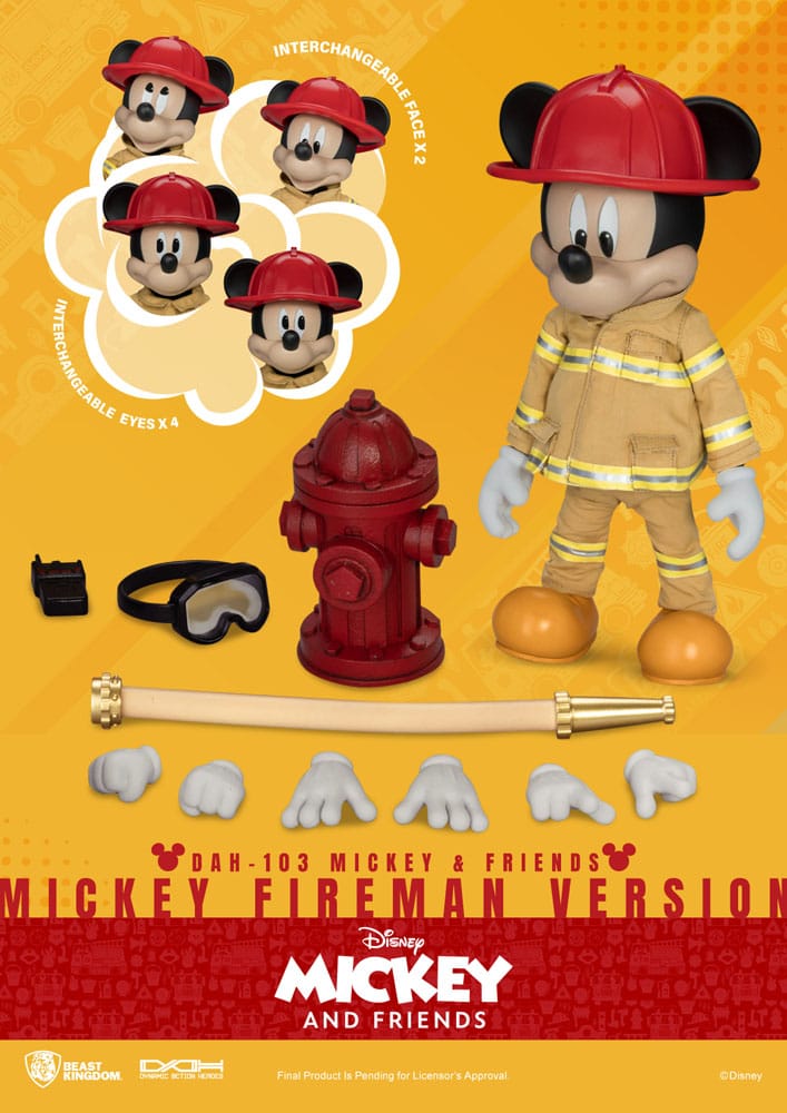 Mickey & Friends Dynamic 8ction Heroes Action Figure 1/9 Donald Duck / Mickey Mouse Fireman 24 cm