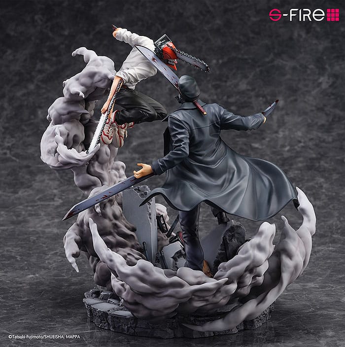 Chainsaw Man Statue Super Situation Figure Chainsaw Man vs. Samurai Sword 26 cm