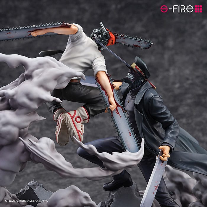 Chainsaw Man Statue Super Situation Figure Chainsaw Man vs. Samurai Sword 26 cm