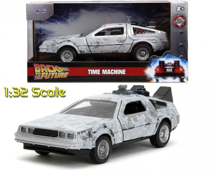 Hollywood Rides: Back To The Future Part 1-3 De Lorean Frost Effect / Delorean Railroad Wheels 1:32