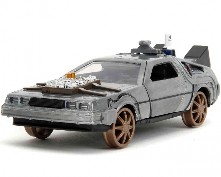 Hollywood Rides: Back To The Future Part 1-3 De Lorean Frost Effect / Delorean Railroad Wheels 1:32