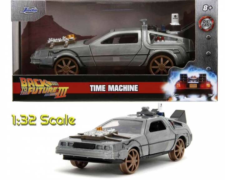 Hollywood Rides: Back To The Future Part 1-3 De Lorean Frost Effect / Delorean Railroad Wheels 1:32