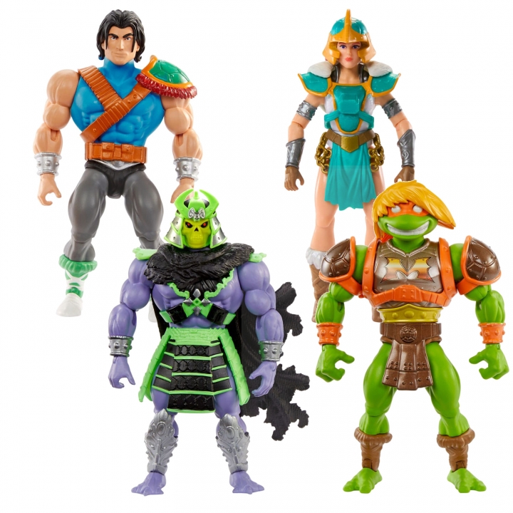 MOTU x TMNT: Turtles of Grayskull Action Figure Skeletor / Michelangelo / Teela / Casey Jones14 cm