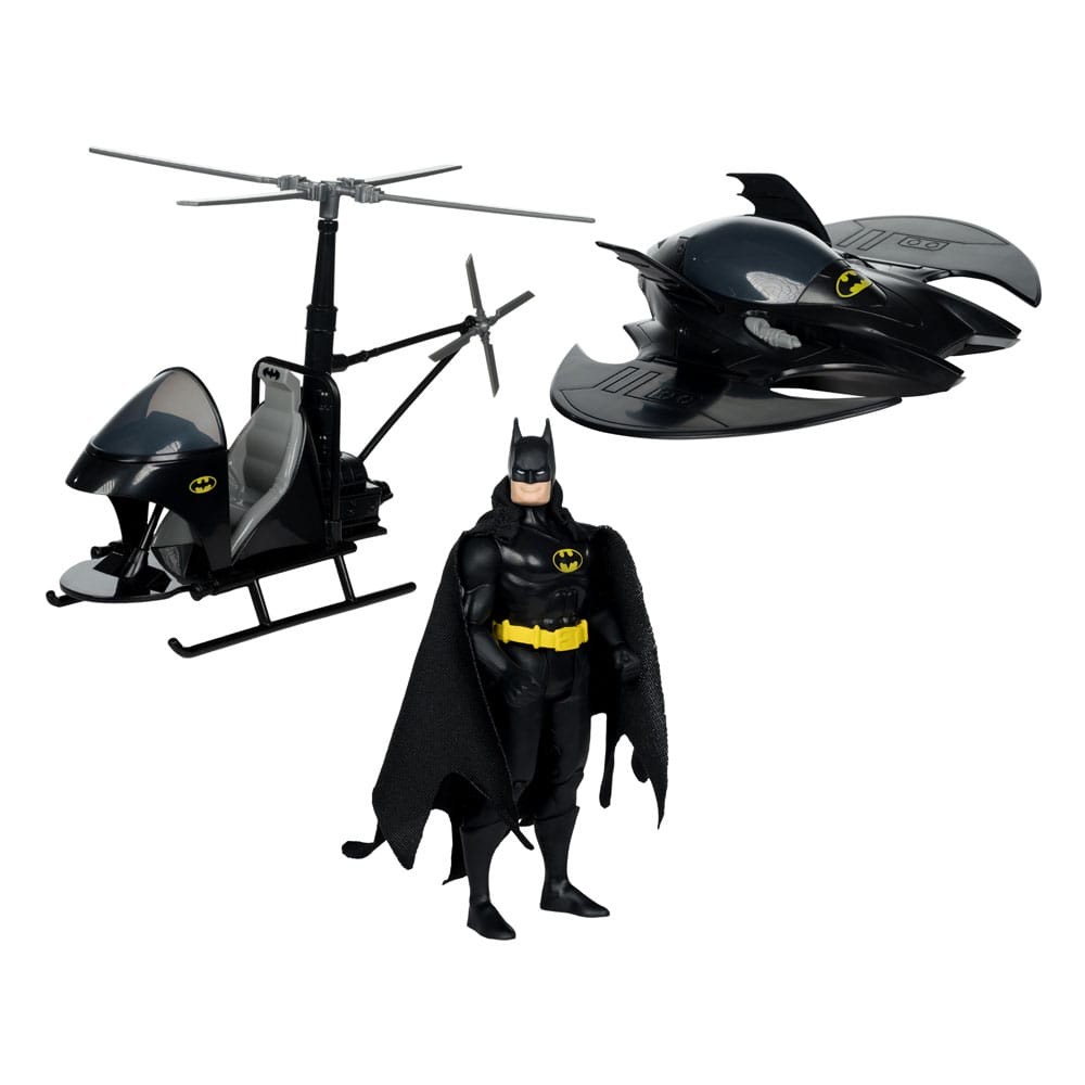 DC Direct Super Powers Pack of 3 Batman Black Suit, The Whirly & The Batwing Gold Label SDCC 13 cm