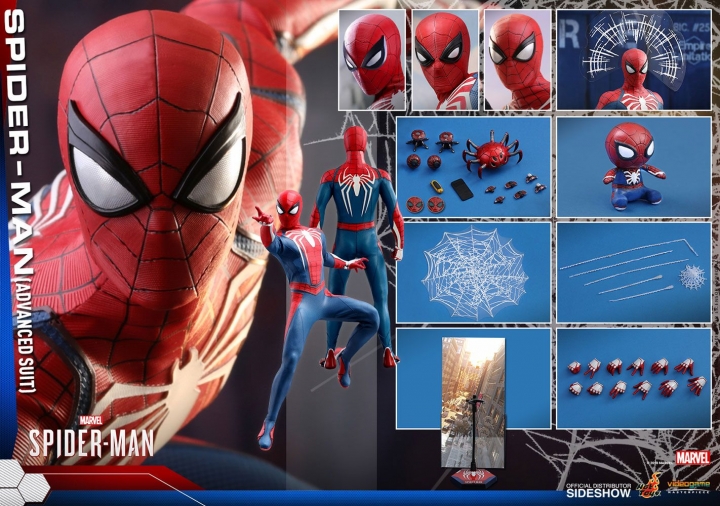 Hot Toys Marvel's Spider-Man Videogame Masterpiece Action Figure 1/6 Spider-Man Advanced Suit 30 cm