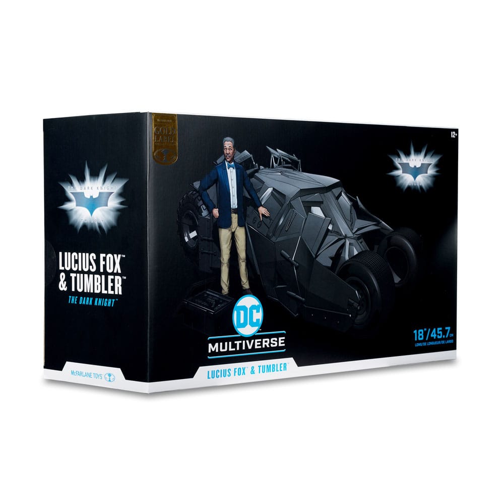 DC Multiverse Vehicle Tumbler with Lucuis Fox (The Dark Knight) (Gold Label)