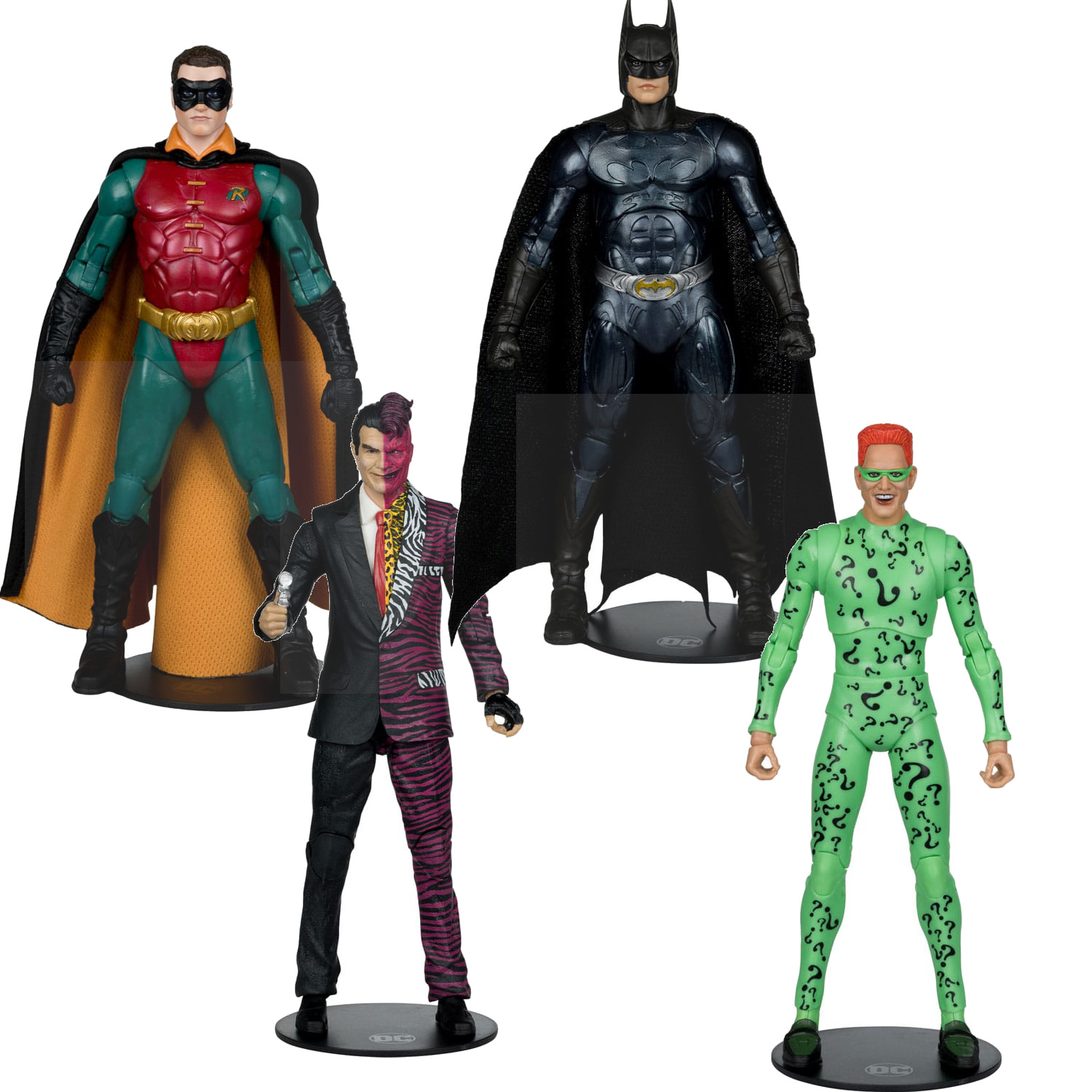 DC Build A Megafig Action Figure Batman Forever Two Face / Batman / Robin / Riddler 18 cm