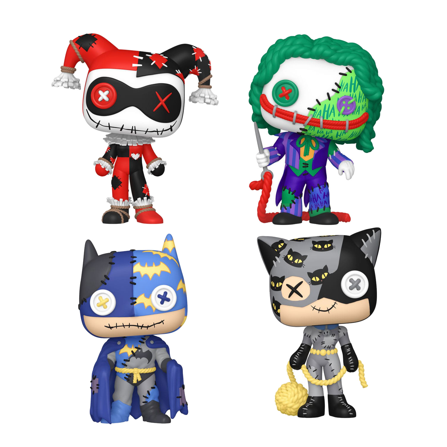 DC Comics POP! Movies Vinyl Figure Patchwork - Batman / Catwoman / Joker / Harley Quinn 9 cm