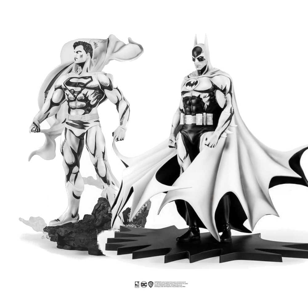 Batman / Superman PX PVC Statue 1/8 SDCC 2024 Superman / Batman Black & White Version 30 cm