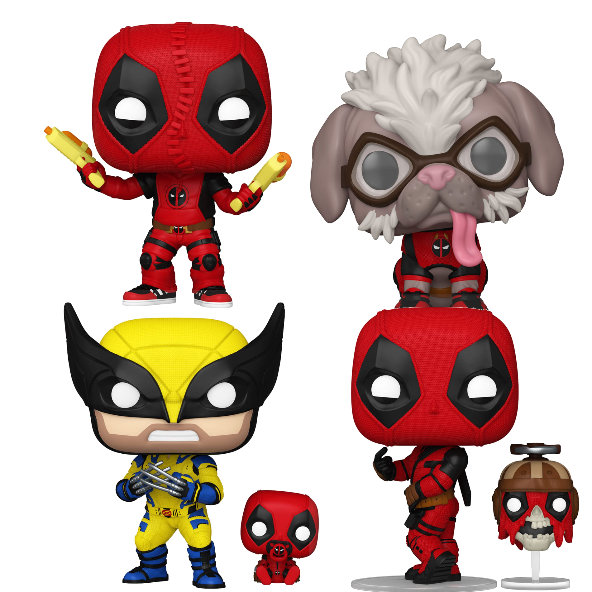 Deadpool 3 POP! Vinyl Figure Dogpool /  Deadpool w/Headpool / Wolverine w/ Babypool / Kidpool   9 cm