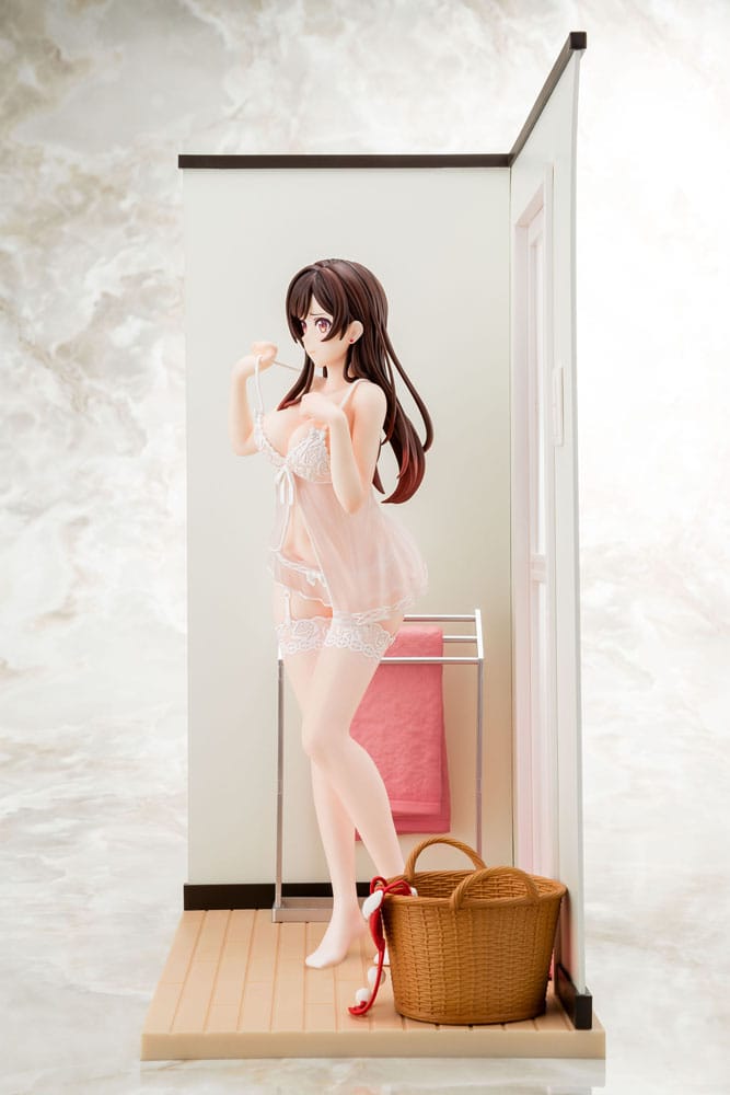 Rent-A-Girlfriend PVC Statue 1/6 Chizuru Mizuhara See-through lingerie figure angel white Ver. 23 cm