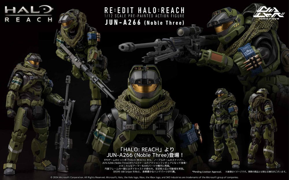 Halo:Reach Action Figure 1/12 Jun-A266 (Noble Three) 17 cm