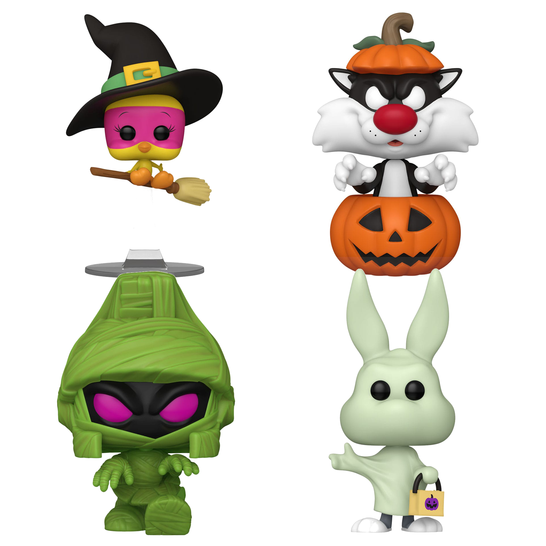 Looney Tunes POP! Television Vinyl Figure Halloween Bugs Bunny / Sylvester / Tweety / Marvin 9 cm