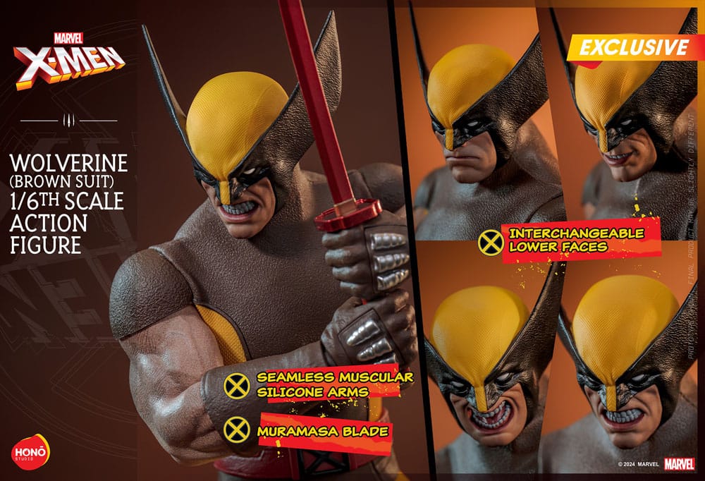 Marvel X-Men Action Figure 1/6 Wolverine (Brown Suit) Exclusive 28 cm