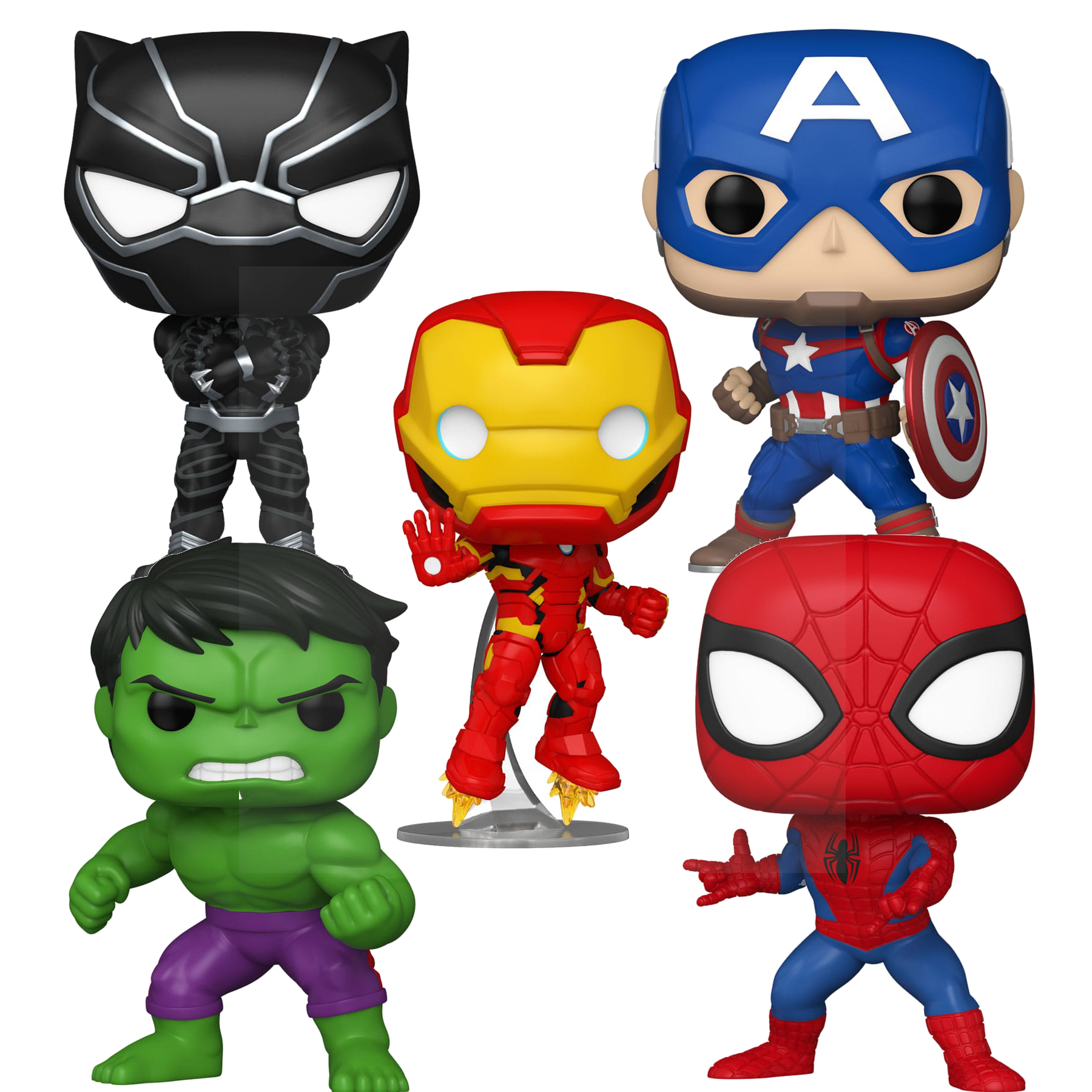 Marvel New Classics POP!  Vinyl  Black Panther / Iron Man / Captain America / Hulk / Spider-Man 9 cm