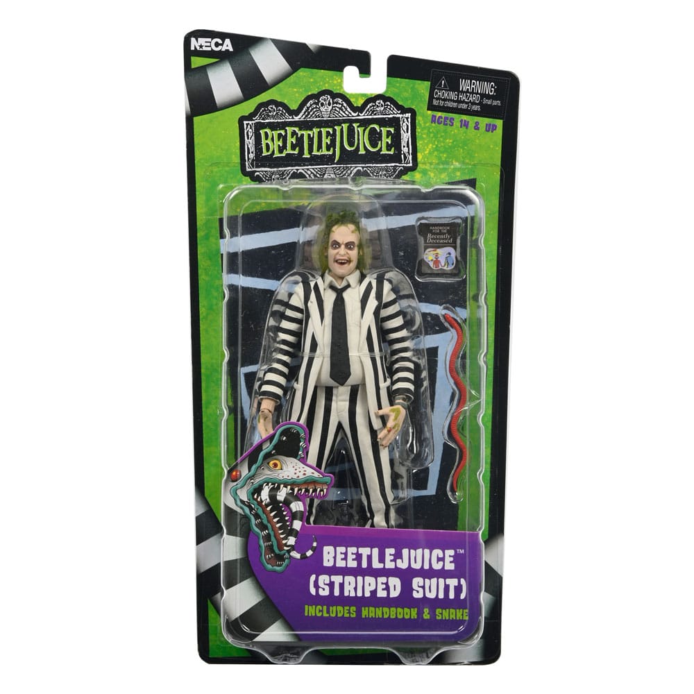 Beetlejuice 1988 Action Figure Beetlejuice Black and White Striped Suit / Red Tuxedo 18 cm