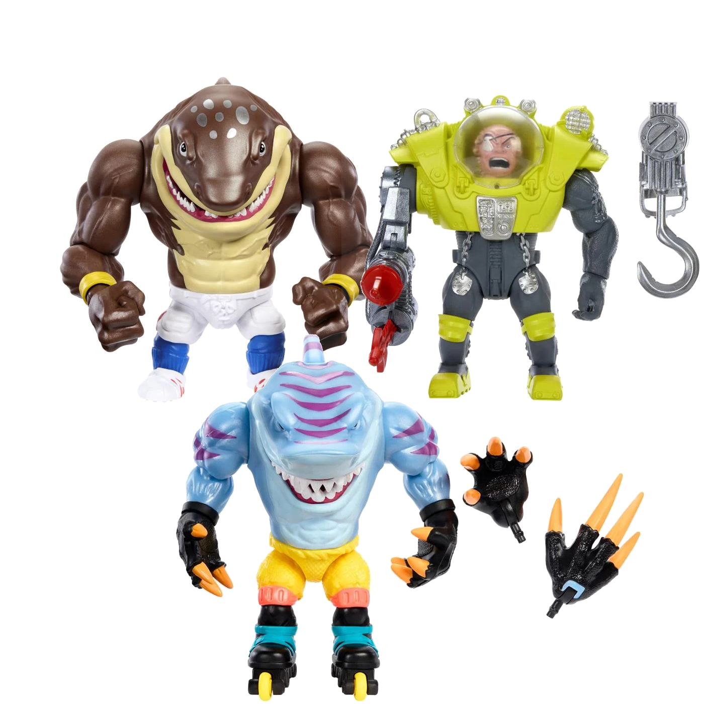 Street Sharks 30th Anniversary Dr. Piranoid  / Streex / Big Slamm Action Figure 15 cm