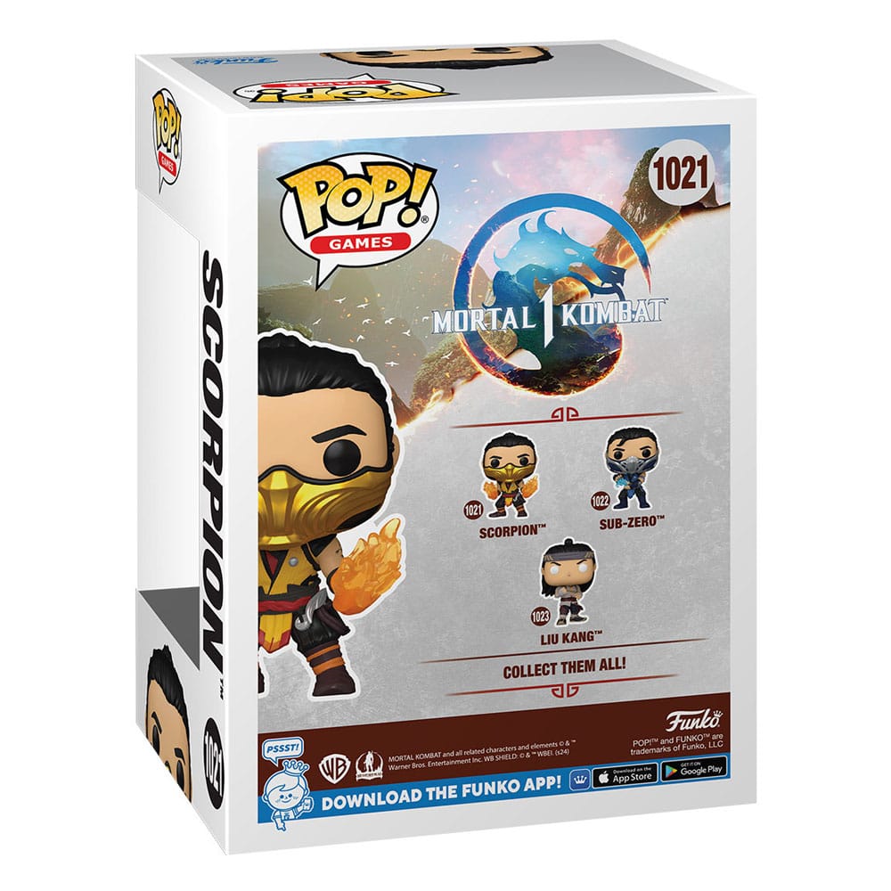 Mortal Kombat POP! Games Vinyl Figure Liu Kang (God of Fire) / Sub Zero / Scorpion 9 cm