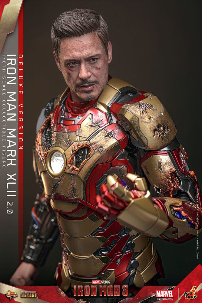 Iron Man 3 Movie Masterpiece Diecast Action Figure 1/6 Iron Man Mark XLII (2.0) Deluxe 32 cm