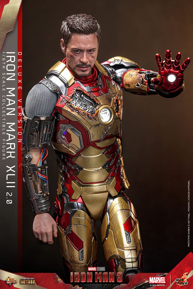 Iron Man 3 Movie Masterpiece Diecast Action Figure 1/6 Iron Man Mark XLII (2.0) Deluxe 32 cm