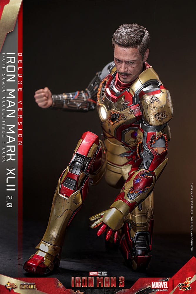 Iron Man 3 Movie Masterpiece Diecast Action Figure 1/6 Iron Man Mark XLII (2.0) Deluxe 32 cm