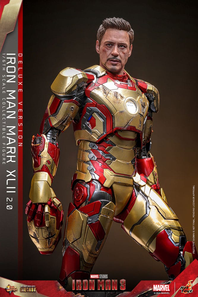 Iron Man 3 Movie Masterpiece Diecast Action Figure 1/6 Iron Man Mark XLII (2.0) Deluxe 32 cm