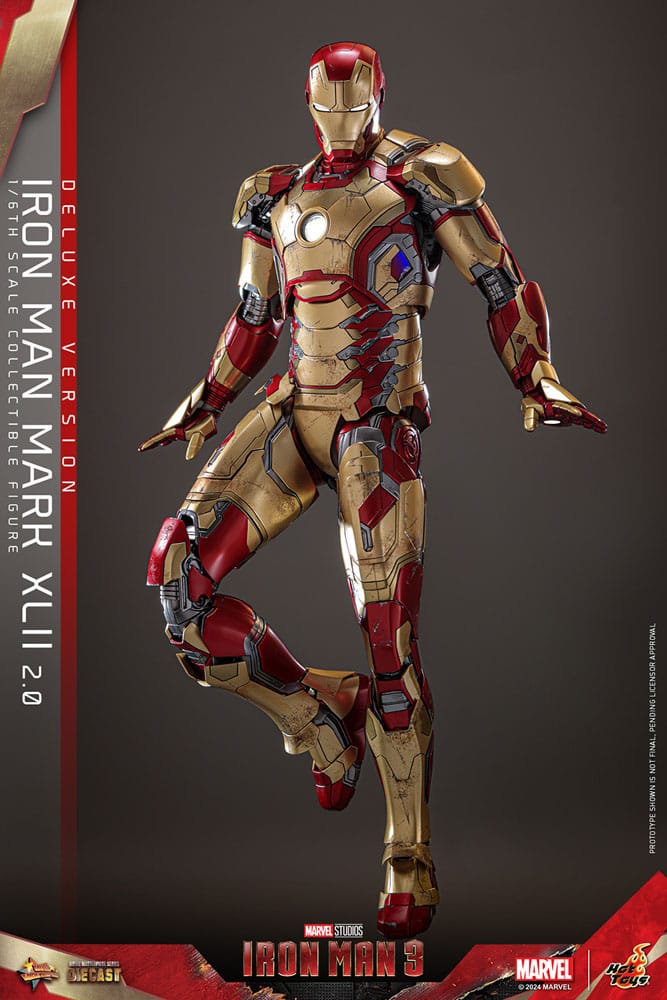 Iron Man 3 Movie Masterpiece Diecast Action Figure 1/6 Iron Man Mark XLII (2.0) Deluxe 32 cm