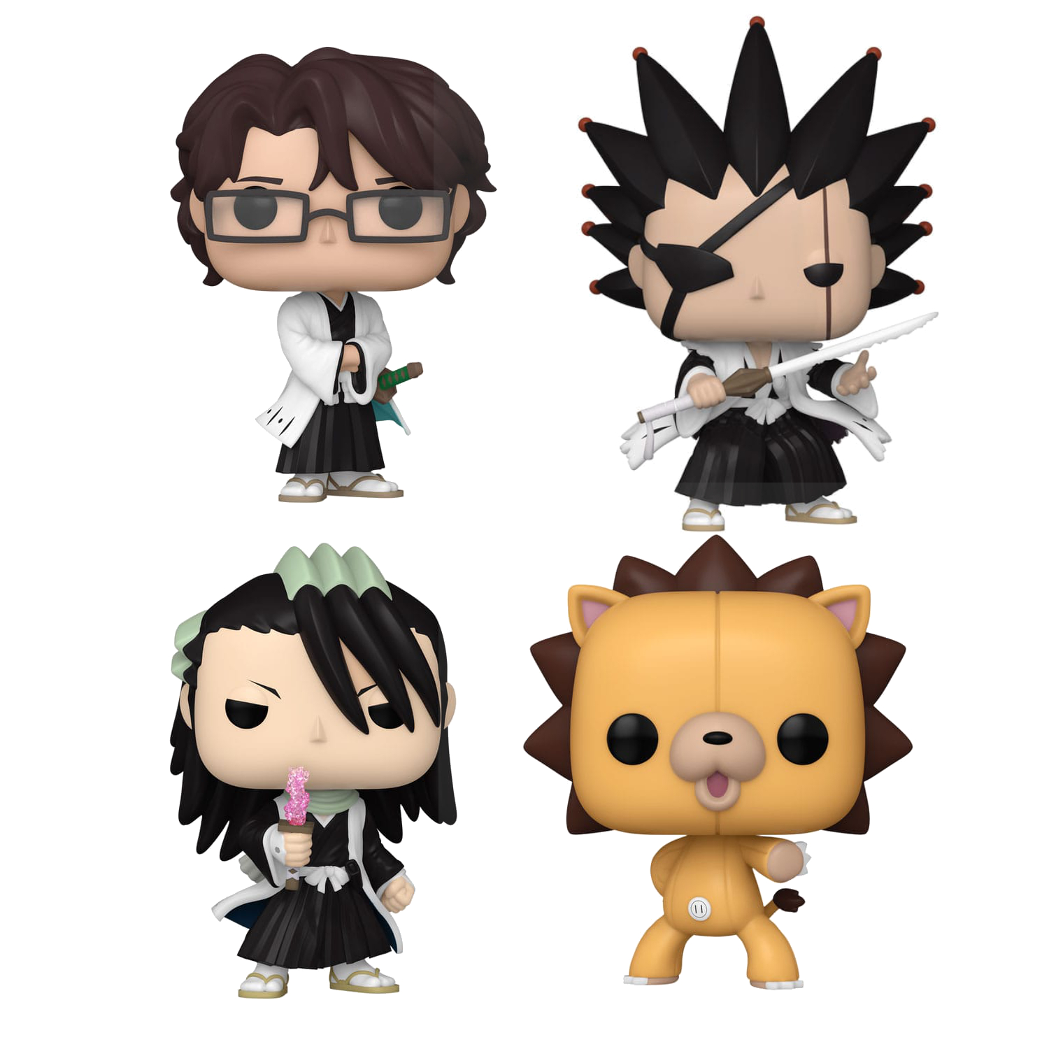 Bleach POP! Animation Vinyl Figure Kenpachi / Byakuya / Kon / Aizen 9 cm