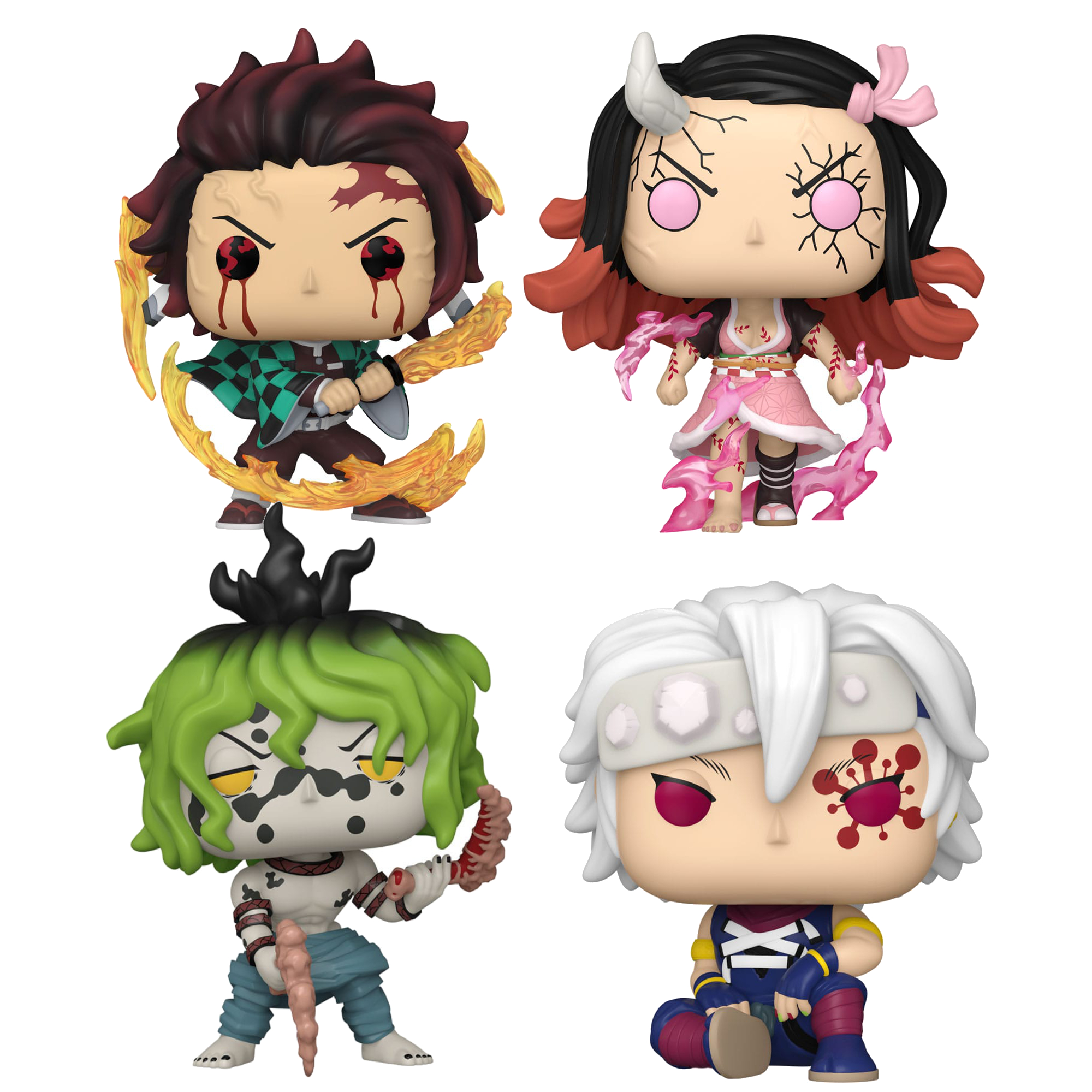 Demon Slayer: Kimetsu no Yaiba POP! Animation Vinyl Figures Gyutaro / Nezuko / Tanjiro / Tengen 9 cm