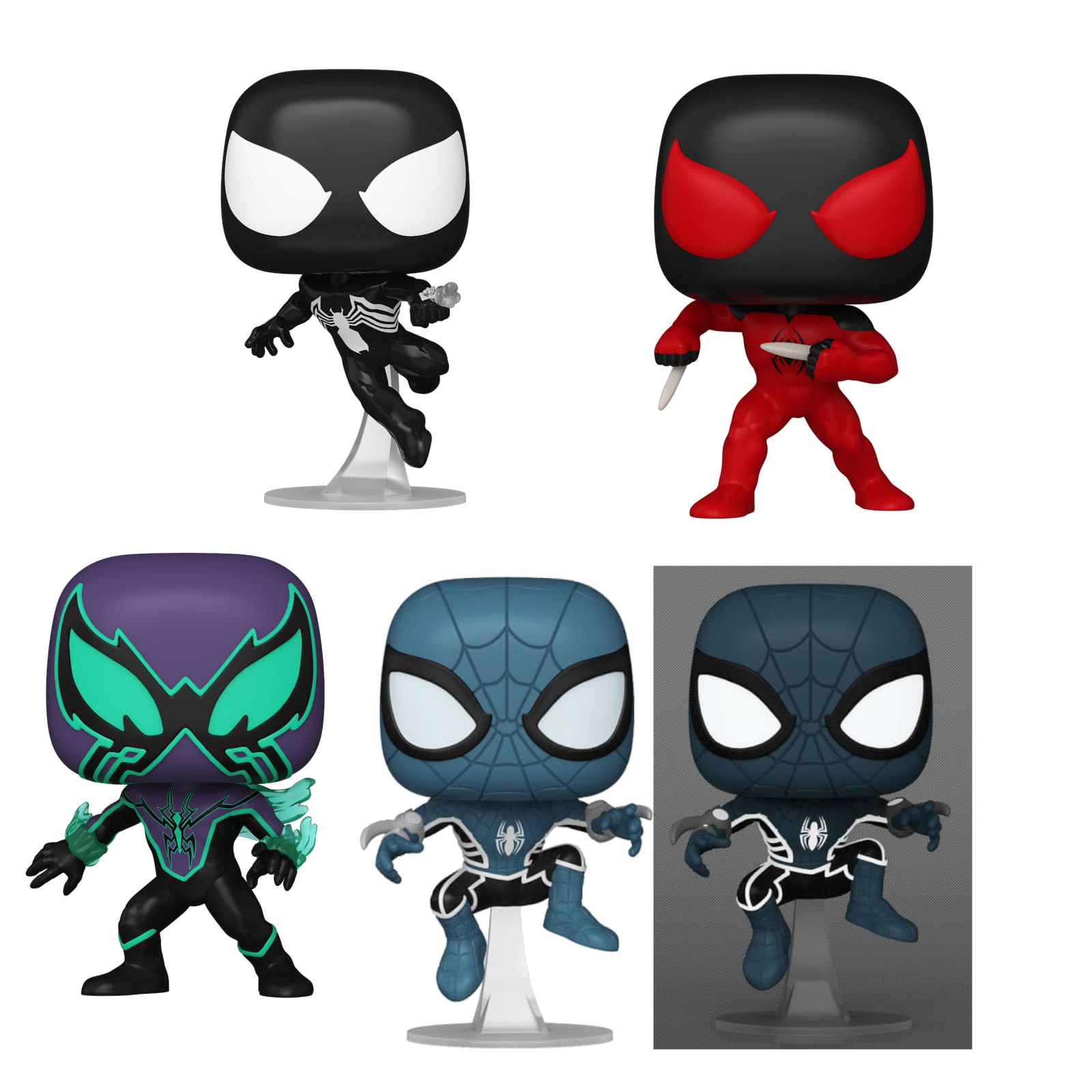 Spider-Man Comics POP! Heroes Vinyl Chasm / Asgardian Armor / Symbiote / Kaine Parker 9 cm