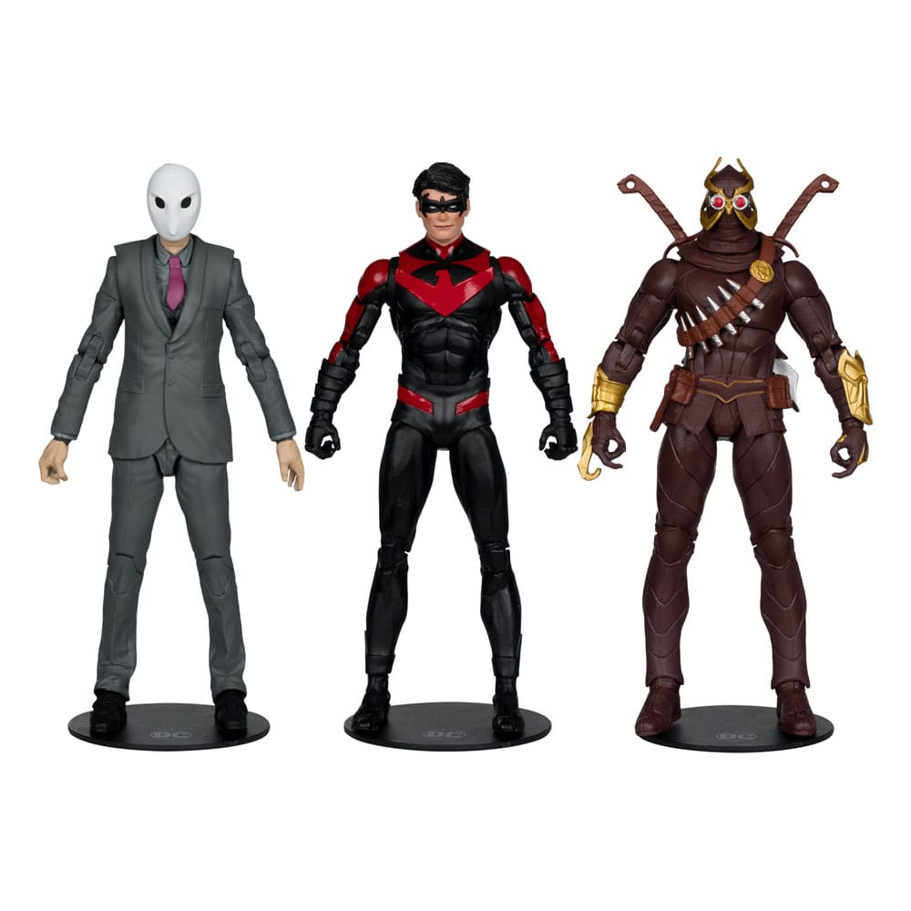 DC Multiverse  3-Pack Nightwing vs. Talon & Owl (Batman: The Court of Owls) (Gold Label) 18 cm