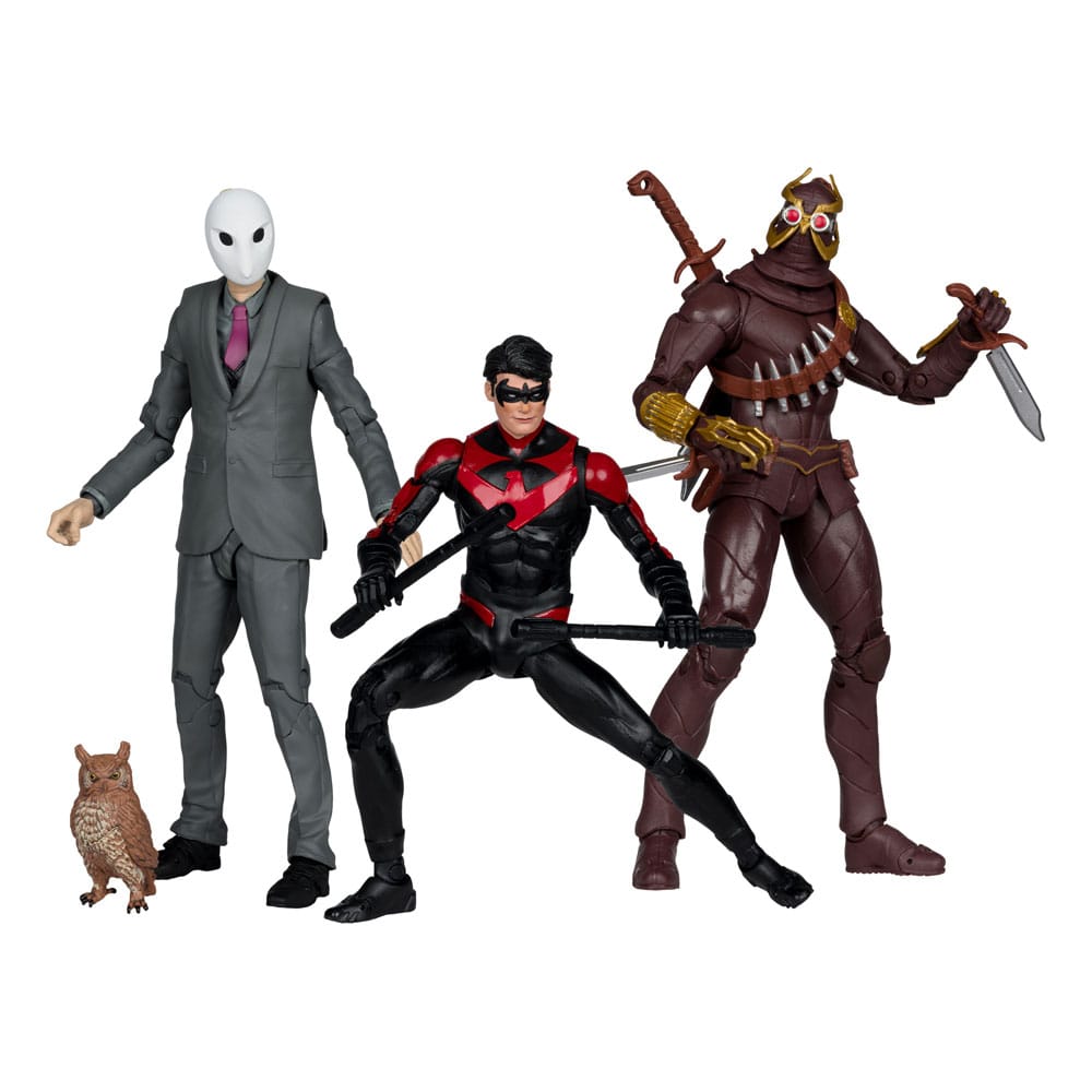 DC Multiverse  3-Pack Nightwing vs. Talon & Owl (Batman: The Court of Owls) (Gold Label) 18 cm