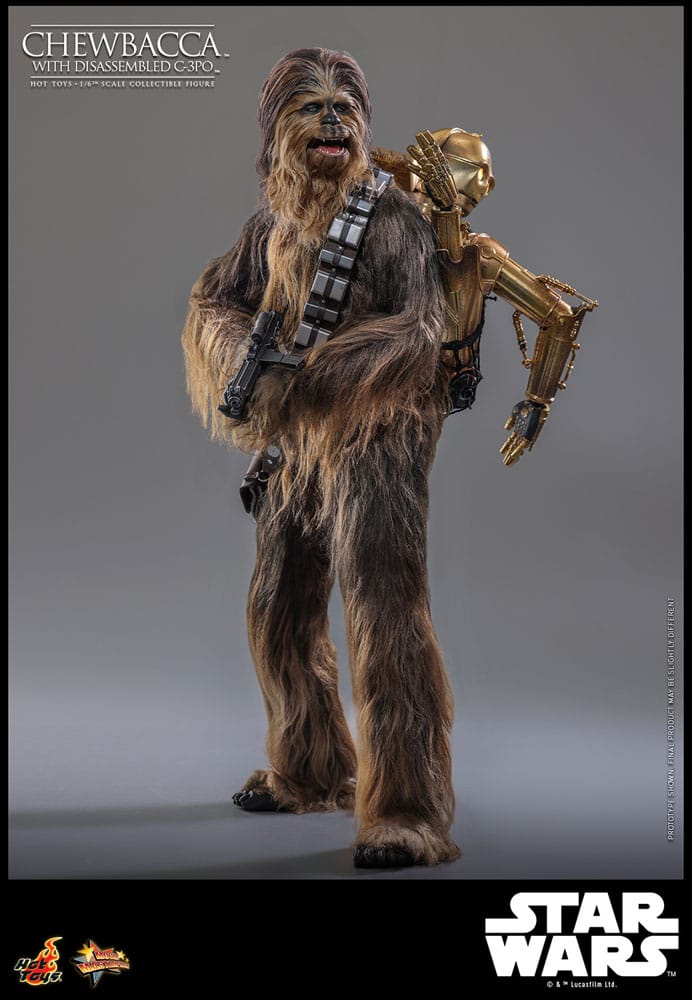 Star Wars Episode V Movie Masterpiece Action Figure 1/6 Chewbacca with Disassembled C-3PO 36 cm