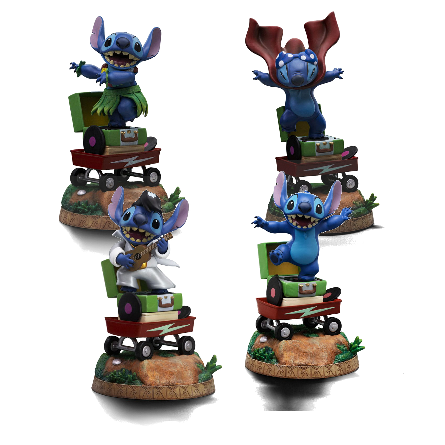 Lilo & Stitch Art Scale Statue 1/10 Stitch Laundry / King of Rock / Hula 19 cm