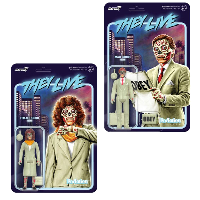 They Live ReAction Action Figure Wave 02 Male / Female Ghoul (Glow) 10 cm