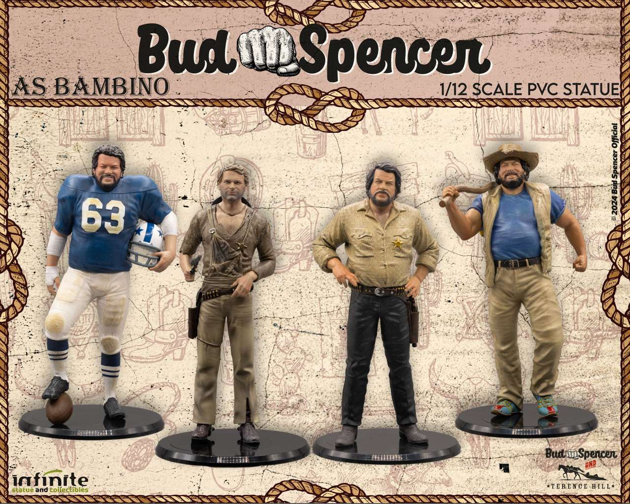 Bud spencer  Bambino / Trinità / Bulldozer / Banana Joe 1/12 pvc statue