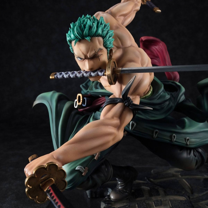 One Piece Portrait Of Pirates SA-MAXIMUM PVC Statue Roronoa Zoro San Zen Se Kai !!! 21 cm