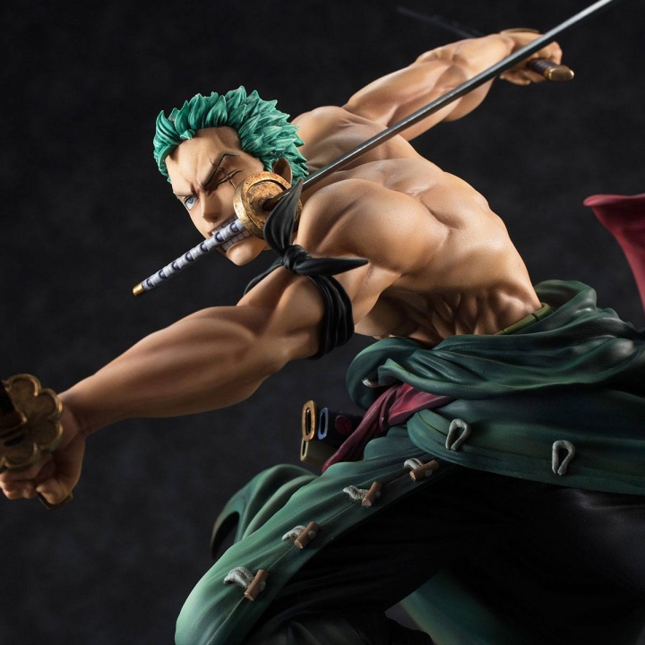 One Piece Portrait Of Pirates SA-MAXIMUM PVC Statue Roronoa Zoro San Zen Se Kai !!! 21 cm