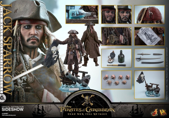 Hot Toys Pirates of the Caribbean Dead Men Tell No Tales Movie DX Action Figure 1/6 Jack Sparrow