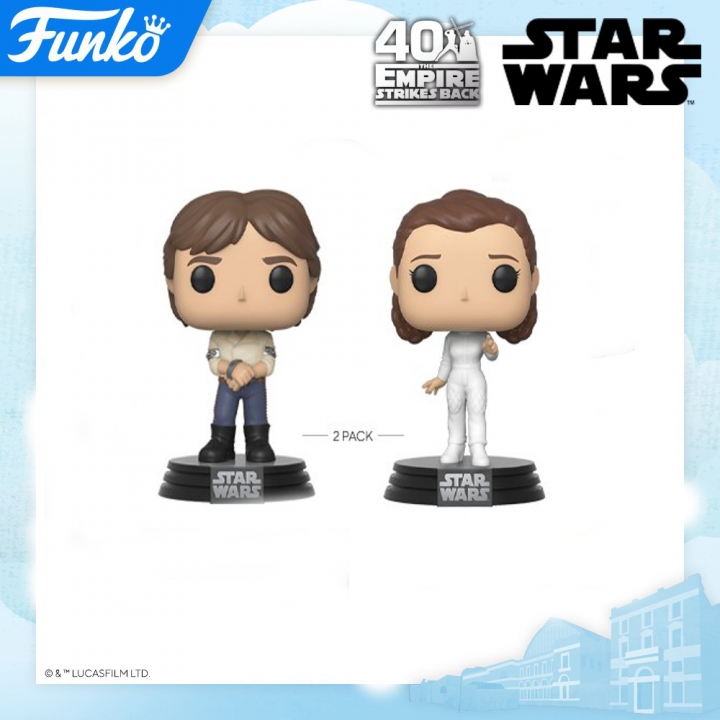 Star Wars POP! Movies Vinyl Figures 2-Pack Han & Leila Empire Strikes Back 40th Anniversary 9 cm