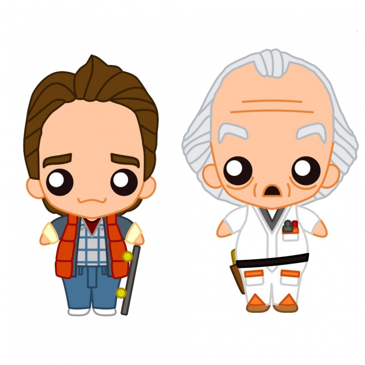 Back to the Future Pokis Rubber Minifigure Doc Brown / Marty McFly  6 cm